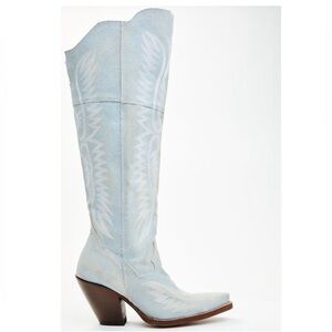 DAN POST WOMEN'S DENIM TALL WESTERN BOOTS - SNIP TOE